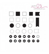 Studio L2E ICONIC OUTLINES planner stamp set